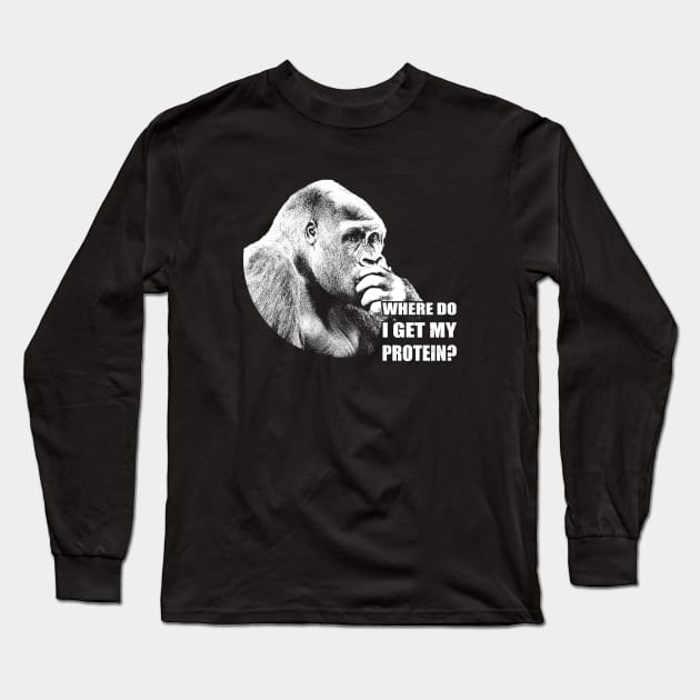 Vegan Gorilla Long Sleeve T-Shirt by Stoney09